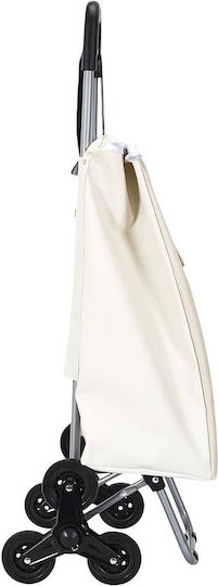 Fabric Shopping Trolley Foldable Beige
