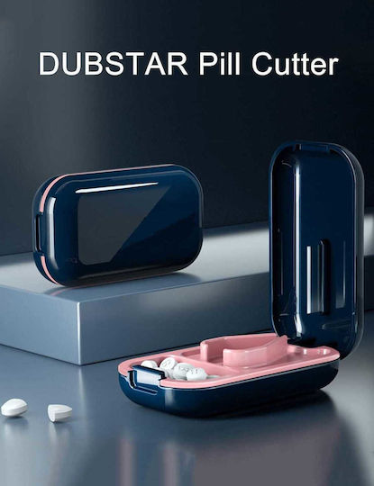 Pill Organizer Cutter & Built In Storage Dark Blue