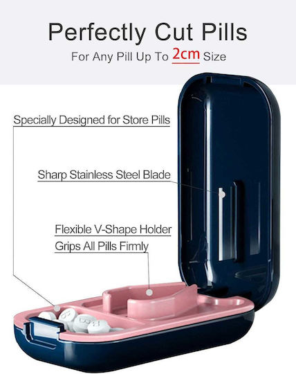 Pill Organizer Cutter & Built In Storage White