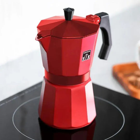 Cecotec 600 Μπρίκι Espresso 6cups Inox Κόκκινο