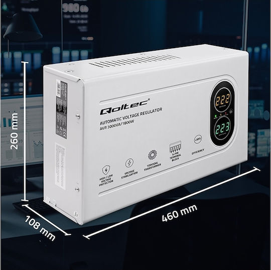 Qoltec Stabilizator de tensiune Compact 3000VA