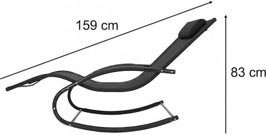 ikonka Black Beach Lounger-Armchair