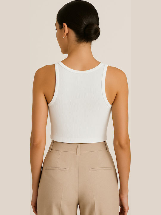 Women's Cotton Crop Top with Wide Spaghetti Straps