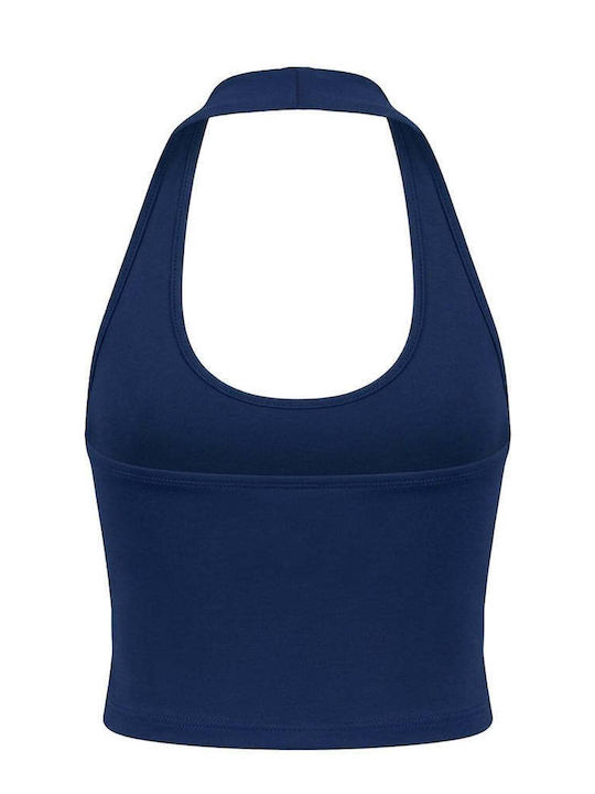Women's Crop Sleeveless Top with Neck Tie Viscose