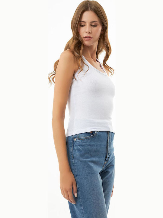 Women's Cotton Sleeveless White Blouse
