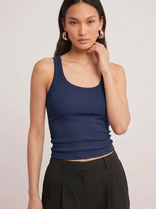 Women's Cotton Ribbed Top with Spaghetti Straps