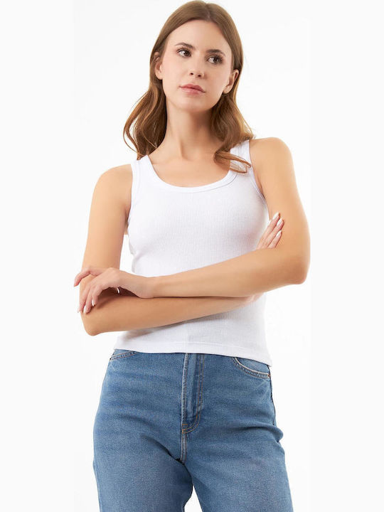 Women's Cotton Sleeveless White Blouse