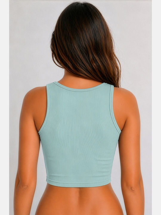 Women's Cotton Crop Top with Thick Spaghetti Straps