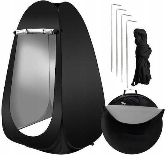 Sommer Campingzelt Pop Up Toilette Schwarz