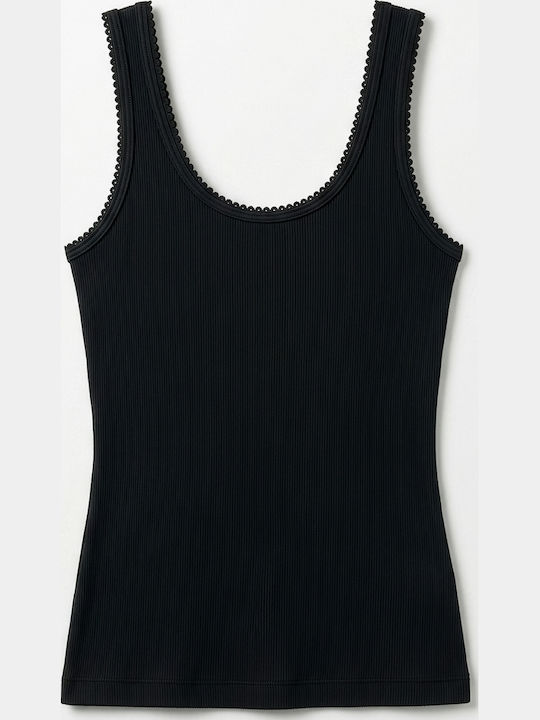 Women's Cotton Sleeveless Blouse with V-Neck Corset