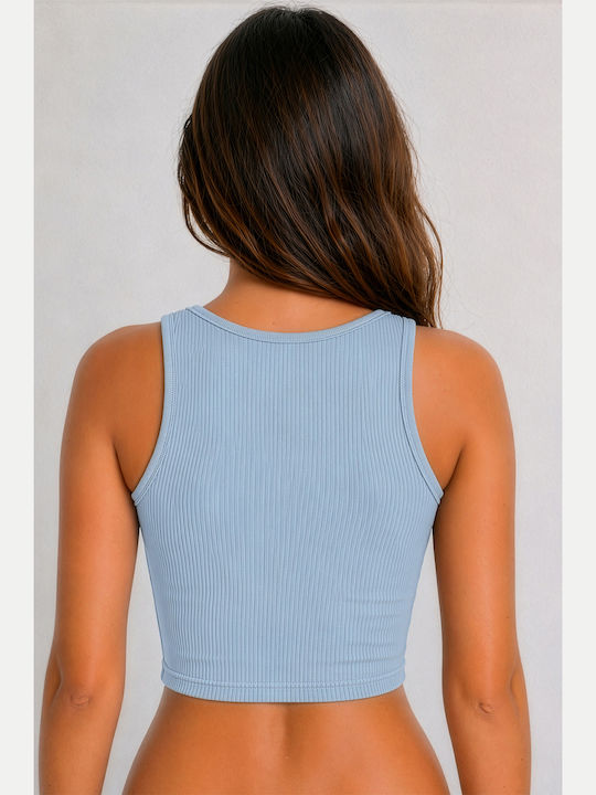 Women's Crop Cotton Top with Spaghetti Straps Dark Blue