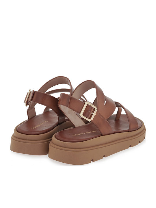Дамски Сандали Flatforms Тютюнев