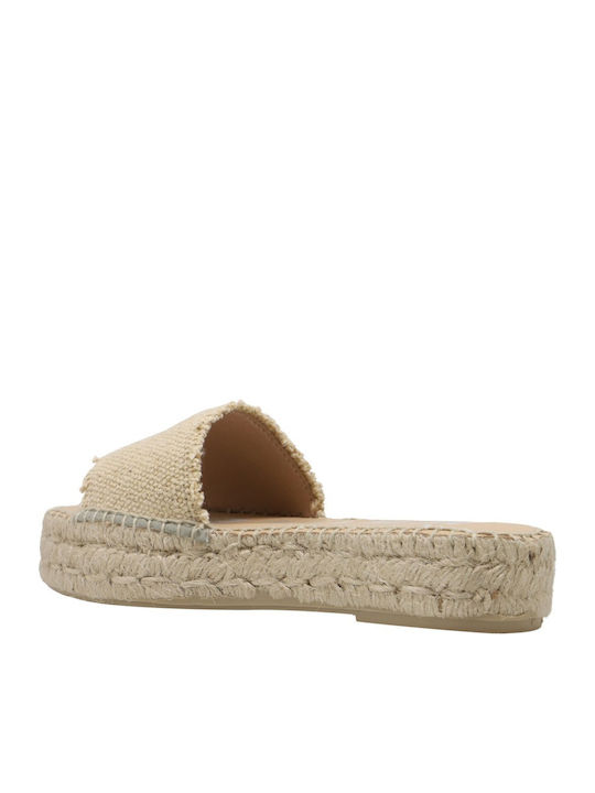 Damen Flache Sandalen Beige