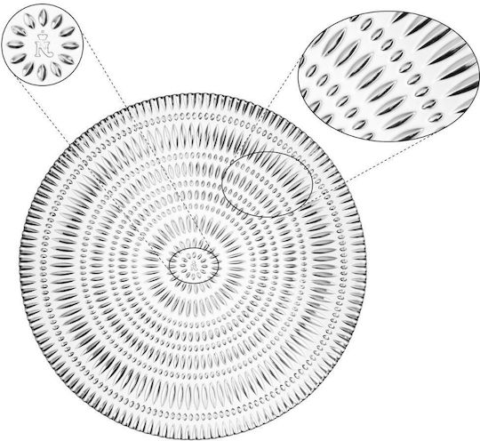 Nachtmann Ethno Serving Plate Shallow Glass with Diameter 32cm 2 Pieces