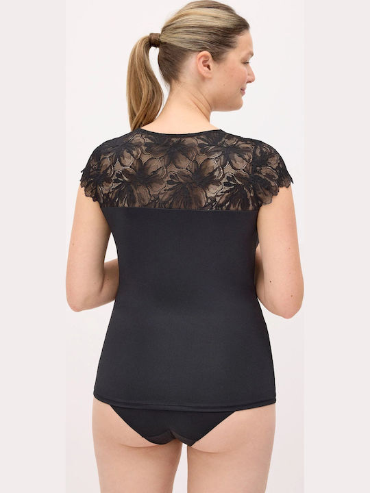 Ysabel Mora Summer Women's Pyjama Blouse Black