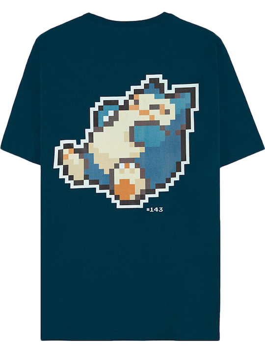 Pokemon Pixel Snorlax T-shirt Blue