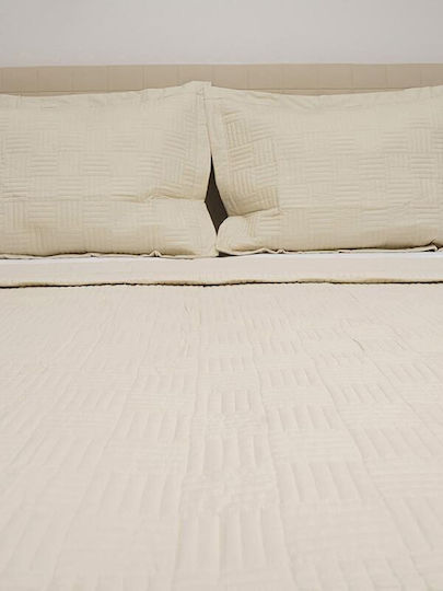 Sunshine Percale Σετ Κουβερλί Υπέρδιπλο από Περκάλι Beige 220x240cm