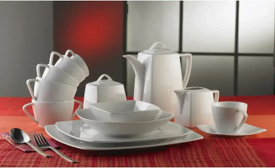 Cryspo Trio Nagoya Porcelain White Tea Set 15 Pieces