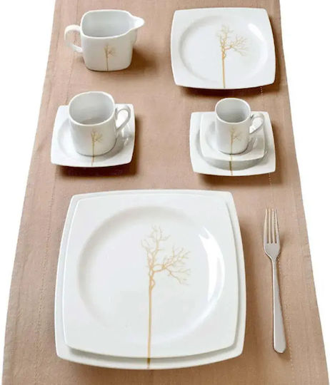 Cryspo Trio Kyoto Porcelain White Tea Set 9 Pieces