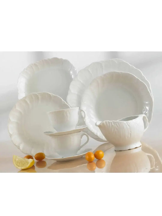 Cryspo Trio Jasmine Σετ Τσαγιού από Πορσελάνη Λευκή 15τμχ