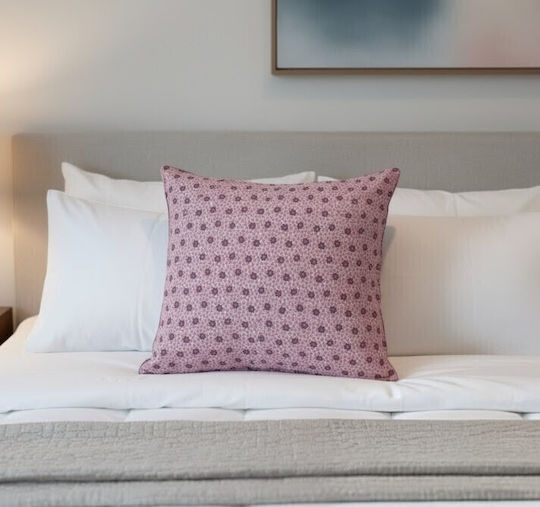 Oxygen Decorative Pillow Case Purple Flowers 45x45cm