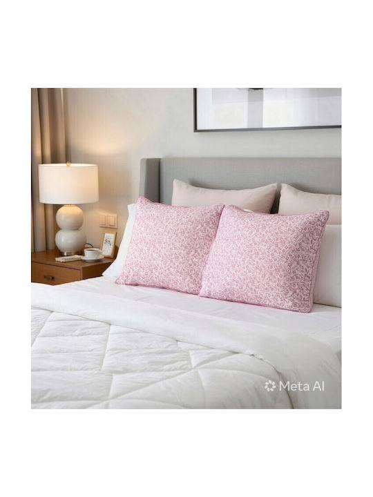 Oxygen Dekorativer Kissenbezug Soft Soft Rosa Blumen 45x45cm