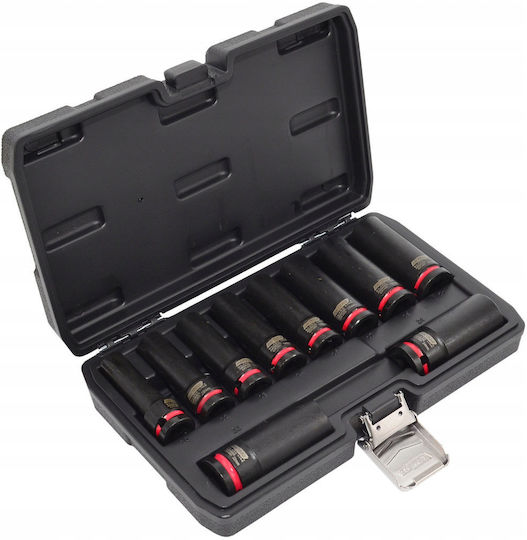 AWTools Long Pneumatic Sockets with 1/2" Frame Host Set 10 Pieces