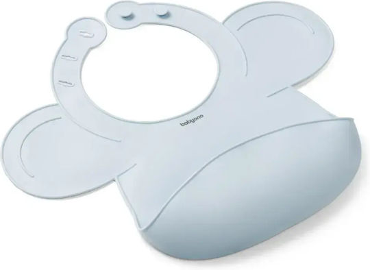 Babyono Waterproof Silicone Baby Bib with Pocket Blue