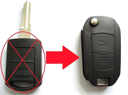 Husă Transformatoare Pentru Chei 2 Butoane Flip Hu46 Compatibil Opel – Corsa C Meriva A Tigra B Combo
