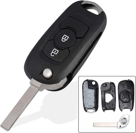 Techstar Husa Pentru Chei Auto Tip Flip 2 Butoane Lama Hu100 Opel Astra K 2015-2019