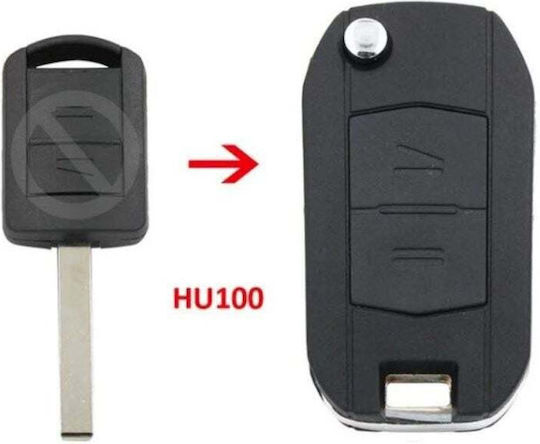 Techstar Husa Pentru Chei Auto Transformer Flip Upgrade 2 Butoane Lama Hu100 Compatibila Opel Corsa Astra Meriva Zafira