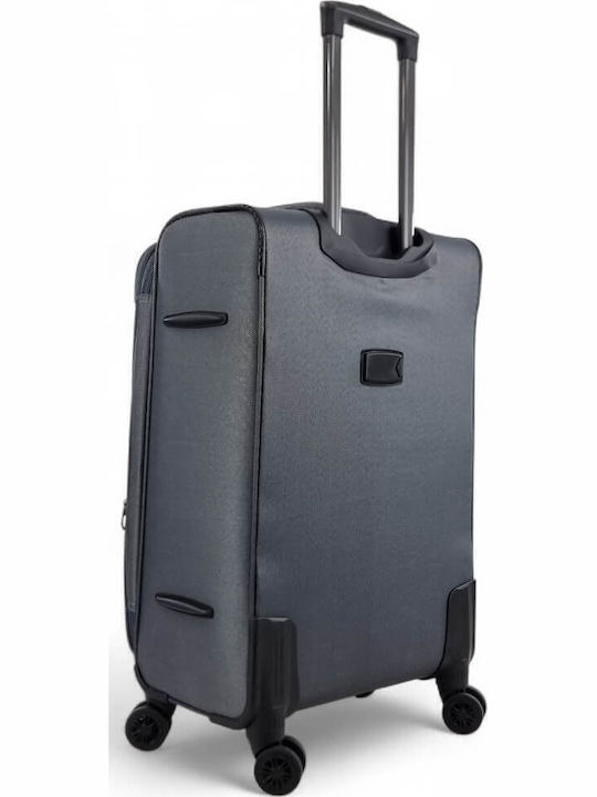 Diplomat Medium Travel Suitcase Gray with 4 Wheels Height 68cm