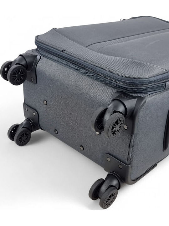 Diplomat Medium Travel Suitcase Gray with 4 Wheels Height 68cm