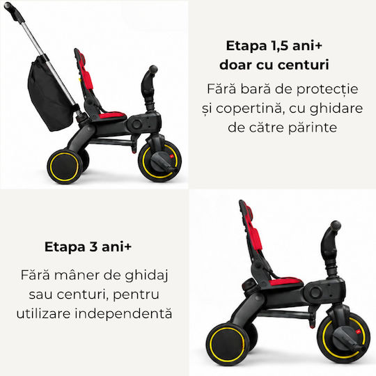 Kidizi Tricicletă Pliabilă și Convertibilă pentru 1.5+ Ani Roșu