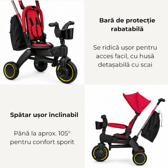 Kidizi Tricicletă Pliabilă și Convertibilă pentru 1.5+ Ani Roșu