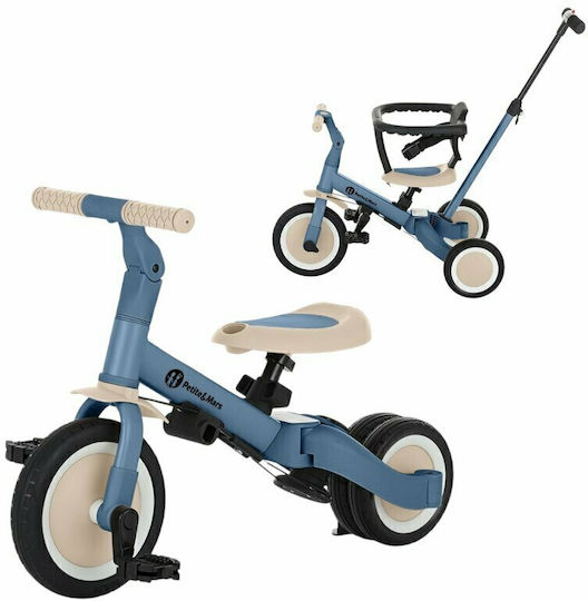 Petite & Mars Turbo Tricicletă Convertibilă cu Mâner pentru Părinți 5 în 1 pentru 12 Luni Albastră