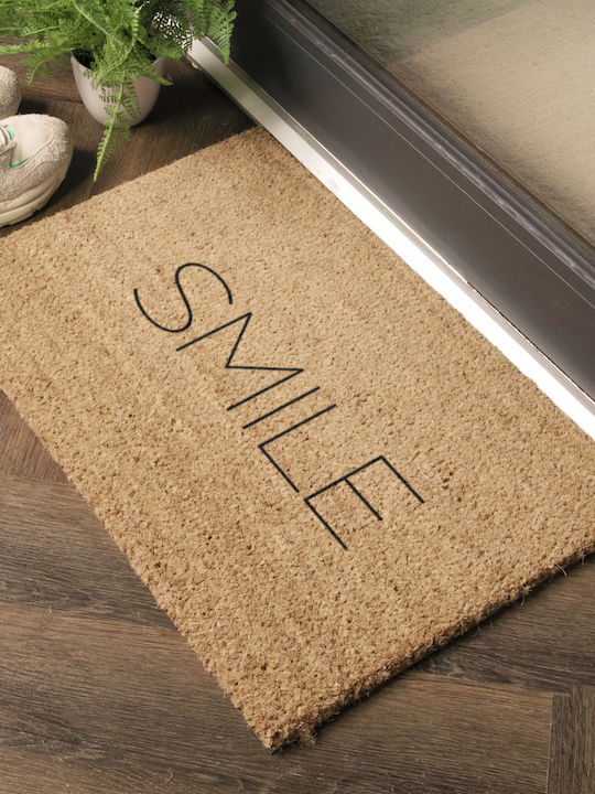 Artsy Mats Doormat Made of Coconut Tree with Non-Slip Backing Smile 60x40cm