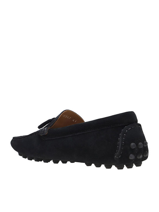 Suede Men's Moccasins in Black Colour