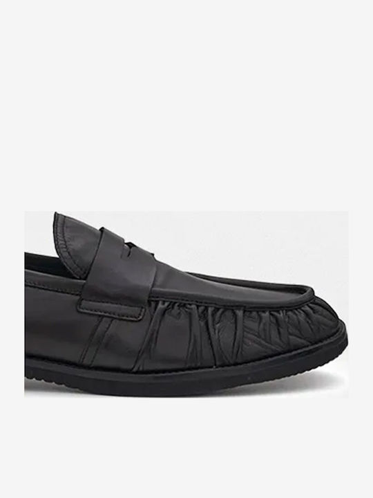Leather Men's Loafers In Black Colour
