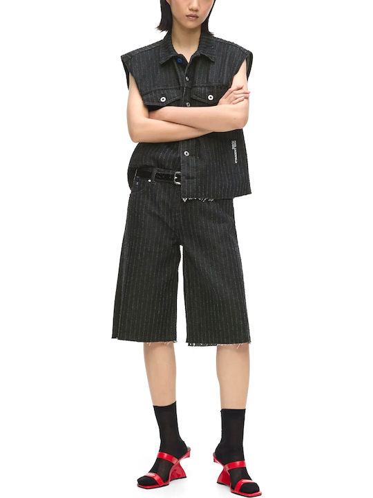 Bermude din denim pentru femei Negru