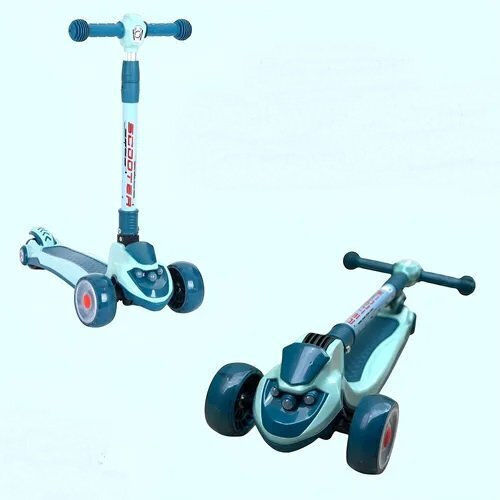 Kids Foldable 3-Wheel Scooter with LED Lighting for 6+ Years Green