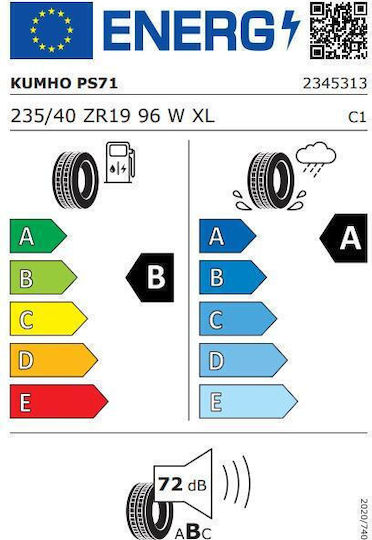 Kumho 235/40R19 96WW Sommerreifen Autoreifen