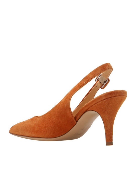Wildleder Pumps mit Mittelhohem Absatz Tabac