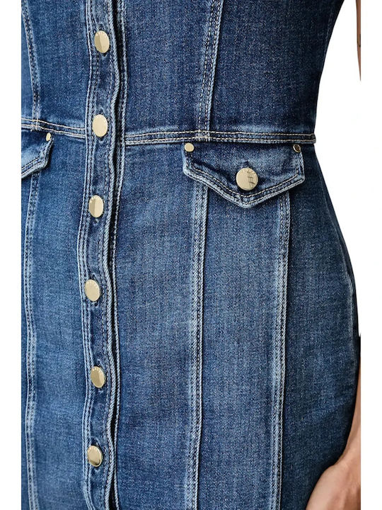 Summer Mini Denim Dress Blue W6YK24D1763 TWNS