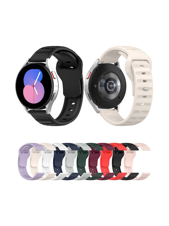 Silicone Strap White (Galaxy Watch4/5/6/7/FE/4 Classic/6 Classic/5 ProApple Watch 38/40/41/42mmVivomove HRHuawei Watch GT2 / GT3 (42mm) / GT3 Pro (43mm)Honor GS ProAmazfit GTS 3Realme Watch 2Haylou RS4 LS12)