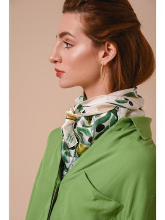 Enareti Damen Seiden Schal Khaki