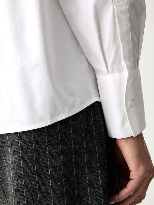 Long Sleeve Women's Cotton Shirt White