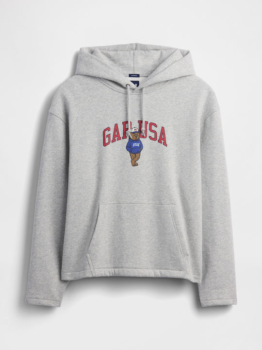 Φούτερ με Κουκούλα Light Heather Grey