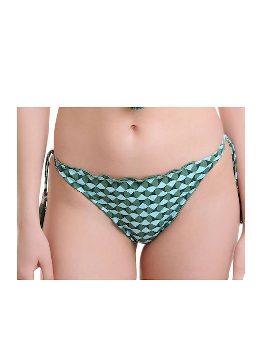 Bikini Slip Cu Dantelă Geometric
