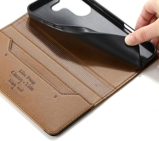 Dierfeng Leather Silicone Brown Wallet (Poco X8 Pro)